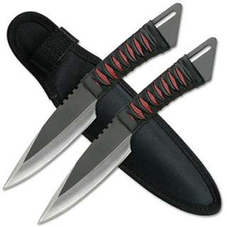 Two Tone Black Stainless Steel Throwing Knives with Sheath   8 