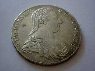 RARE ANTIQUE 1780s MARIA THERESA SILVER COIN THALER  