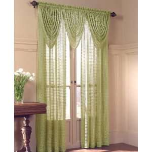  Woven Two Tone Semi Sheer Window Curtain Valance