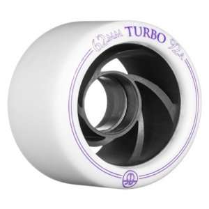 RollerBones Turbo Speed Skate Wheels White 8 Pack 92A Hardness and 