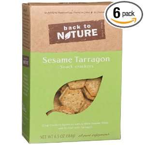   To Nature Sesame Tarragon Snack Crackers, 6.5 Ounce Boxes (Pack of 6