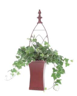 TUSCAN Old World WALL POCKET Planter Metal Scroll Red  