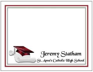 GRADUATION Party Cap Scroll Diploma Thank You Personalized Note Cards 