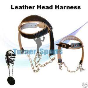 Head Harness Neck Weight Lifting Training Leather Chain  