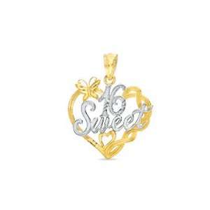   Sweet 16 Heart Charm in 10K Two Tone Gold 10K WORD CHARMS Jewelry