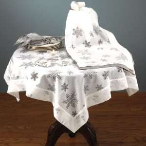   New   Evening Snowflake White Tablecloth by WMU Patio, Lawn & Garden