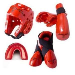  Macho Martial Arts   Dyna 5 Pc. Sparring Gear Set   Red 