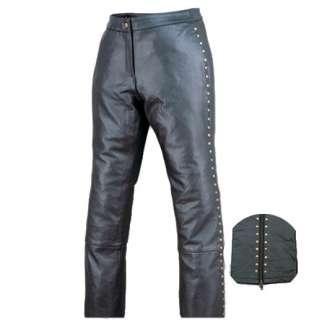 New Studded Antique Brass Leather Motorcycle Pants LP08  