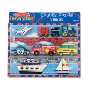  Melissa & Doug Vehicles Chunky Wooden Puzzle: Toys & Games