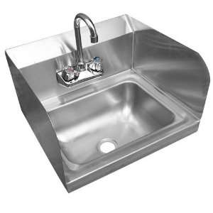 Wall Mounted Hand Sink with Faucet and Side Splash, 12 Inches, NSF