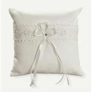  Ivory Lace Wedding Ceremony Ring Pillow Satin 7 1/2   Inch 