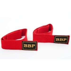 BBP Power Weight Lifting Straps Cotton PAIR  RED  Sports 