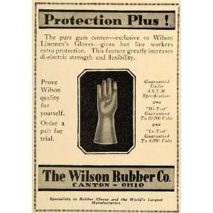 1929 Ad Wilson Rubber Co. Linemens Gloves Products   Original Print Ad