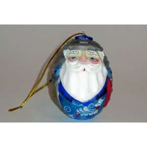   cm * Russian Hand made, Wood carved * Hand painted * orn.NA 20.blue